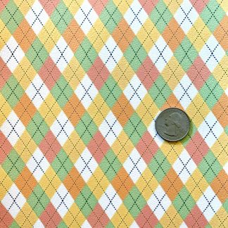 Pastel Pumpkins Diamond Plaid